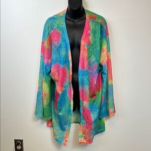 Glitzy Girlz Multicolor Open Front Women's Kimono 3XL